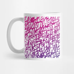 Handwritten Purple Gradient Lettering Pattern for Clothing, Accessories, and Home Decor Mug